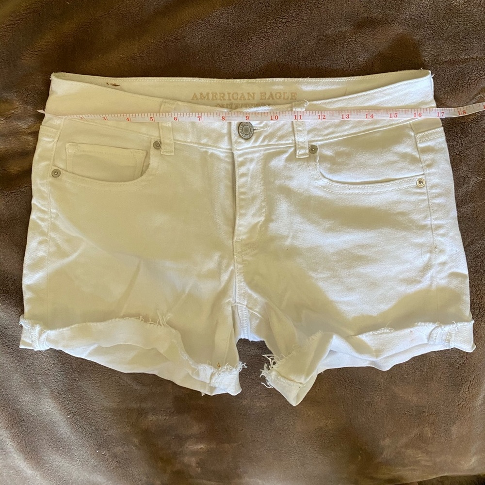 American Eagle White Midi Shorts
